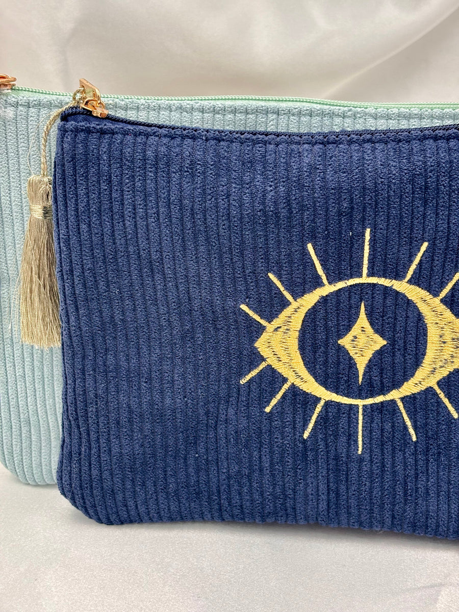 Pochette velours côtelé Evil Eye